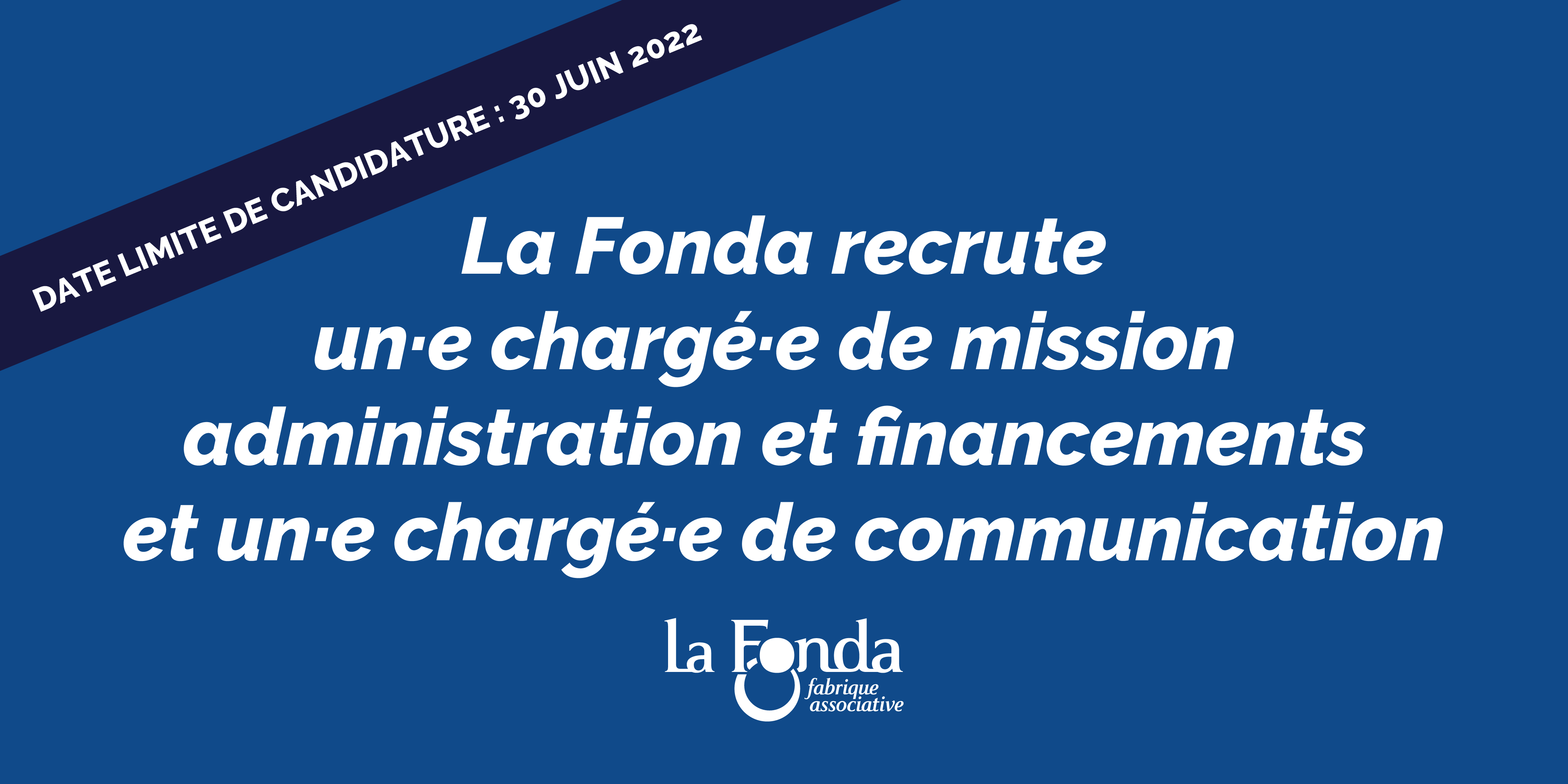 Offre d'emploi Chargé‧e de mission La Fonda