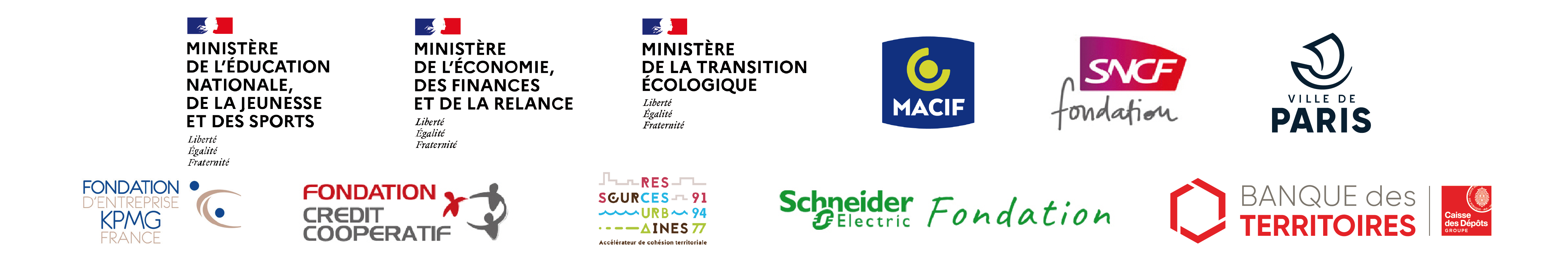 Bandeau logo partenaires financiers Faire Ensemble 2030